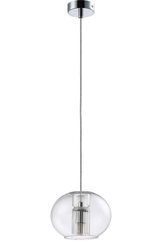 Светильник подвесной BELEZA SP1 E CHROME Crystal Lux прозрачный 1 лампа, основание хром в стиле лофт шар фото 2